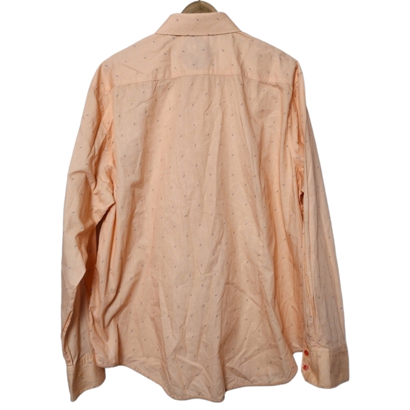 Robert Graham Flip Cuff Abstract Pattern Long Sleeve Tailor Fit Dress Shirt - Picture 5 of 8